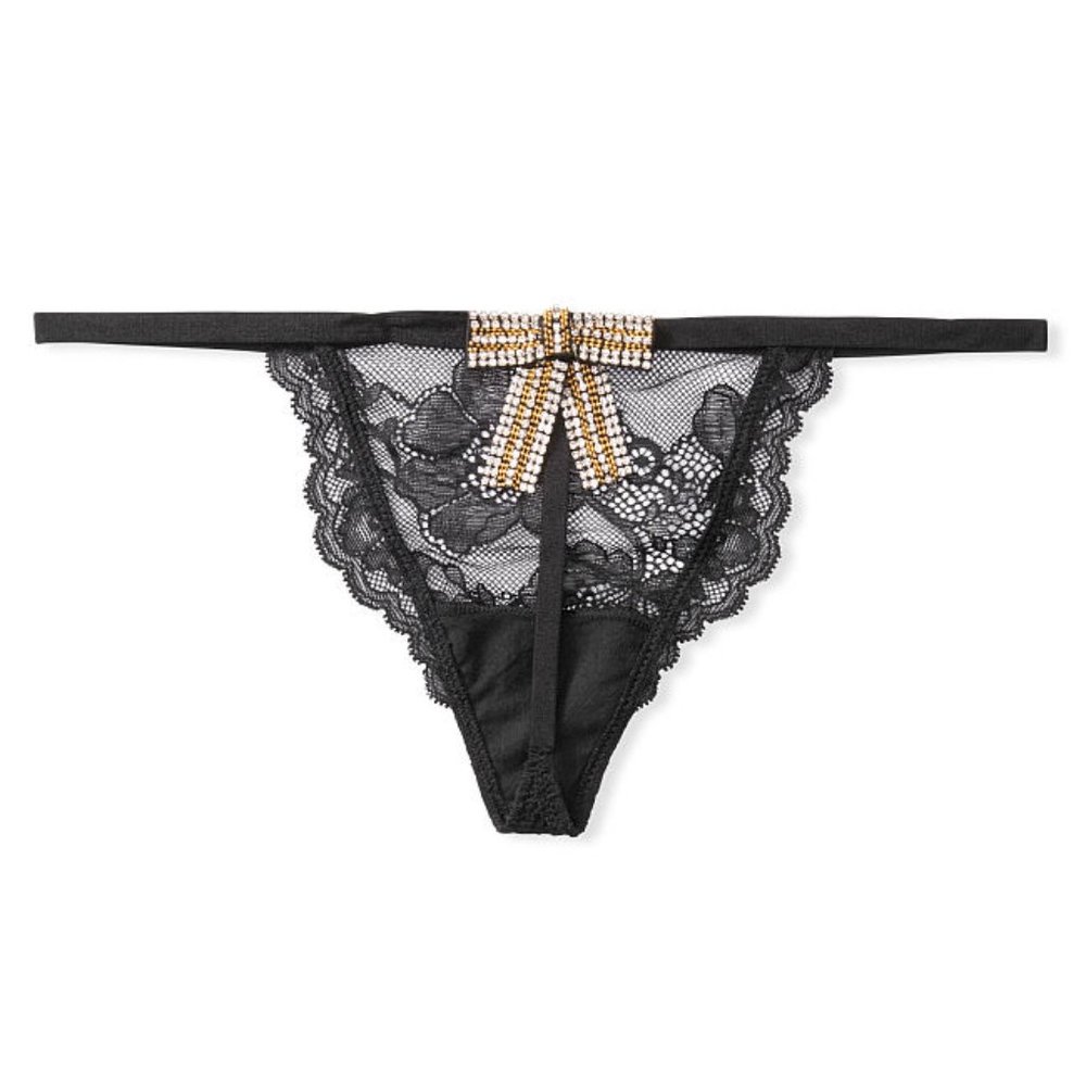 Victoria's Secret V-STRING Rhinestone BOW Panty VS